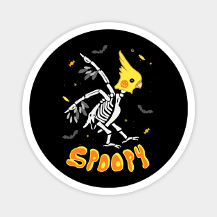 Spoopy Halloween  Cockatiel Skeleton Magnet